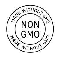 Non-GMO label with 'Made Without GMO' text on a white background