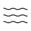 Three horizontal black wavy lines arranged vertically on a plain white background.